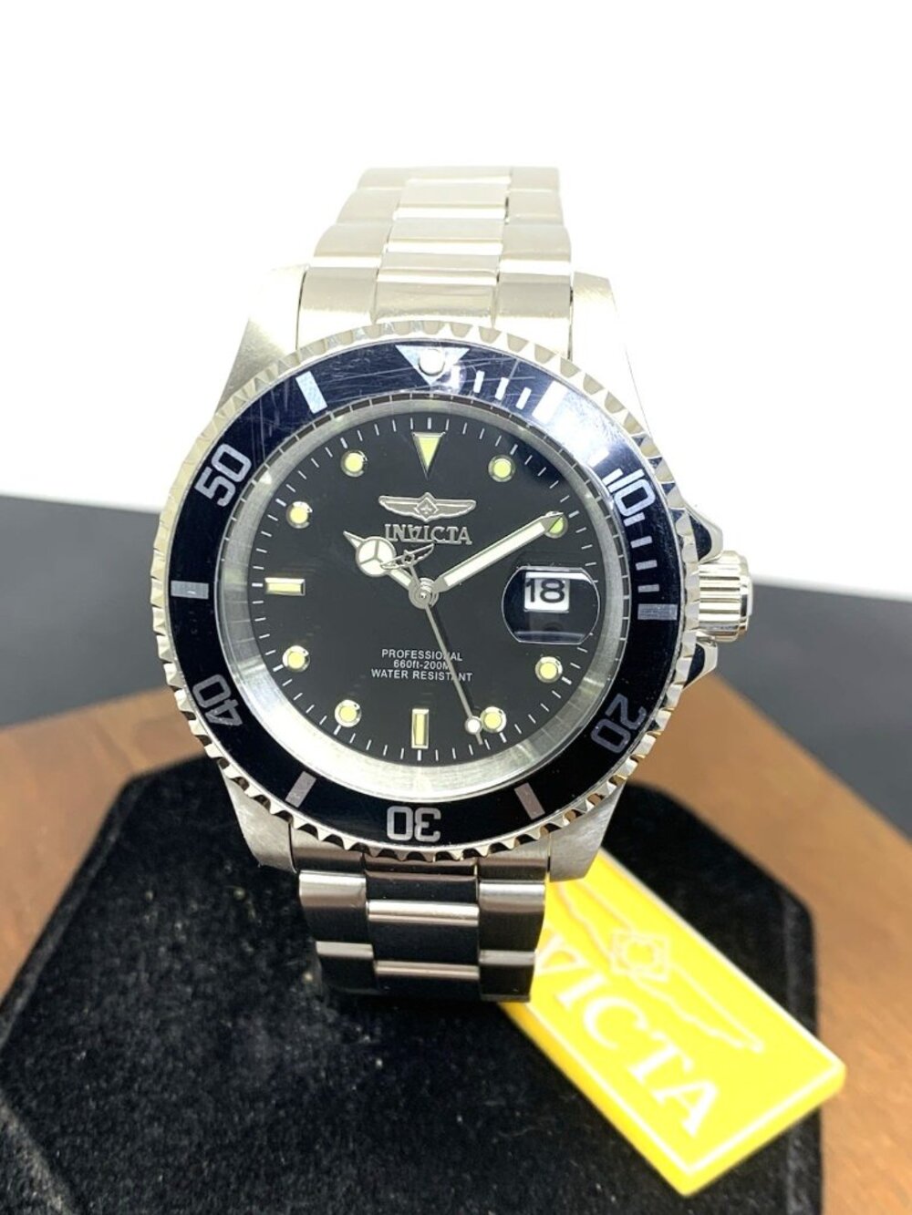 Invicta Mens Watch 26970 Pro Diver Quartz Black Dial Silver Stainless Steel 40mm